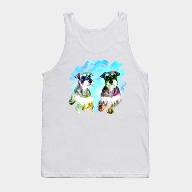 Miniature Schnauzer dogs Tank Top by Nartissima